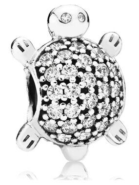 PANDORA Sea Turtle Charm with Zirconia Authentic Sterling Silver Animal Beach